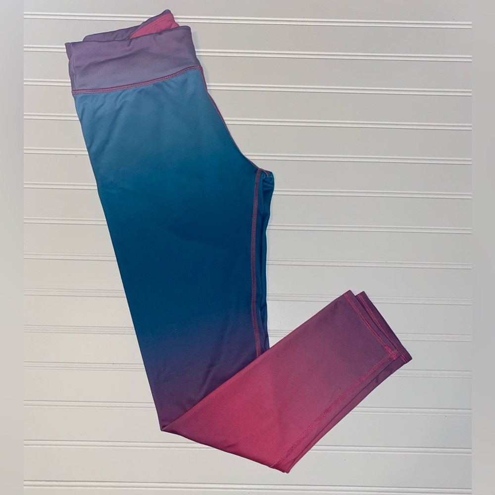Tek Gear Girls Athletic Pants Size XL 14/16 Leggings Ombré Pink Blue Purple